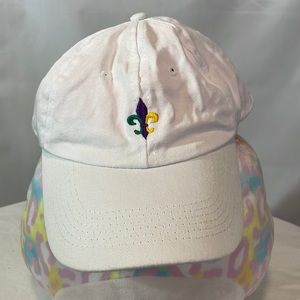 Fluer de lis New Orleans white ball cap